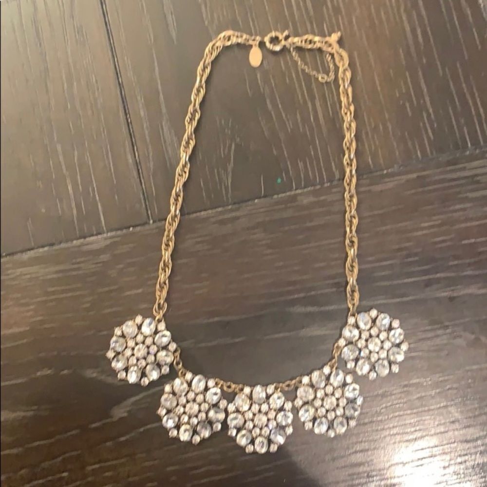 LOFT Diamond Sunburst Cluster Necklace